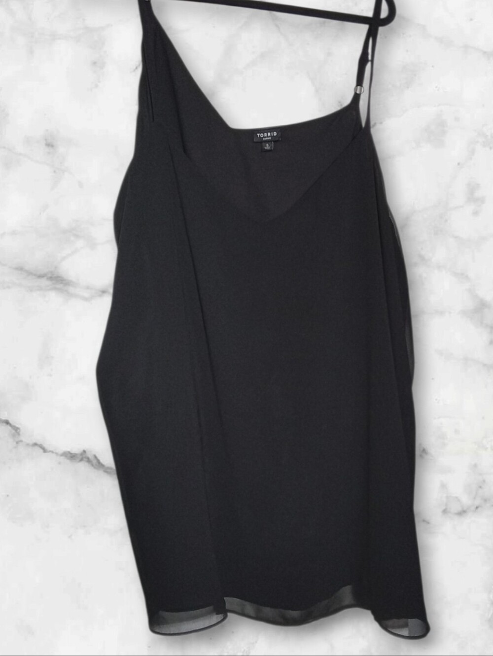 Torrid Black Chiffon Slip Cami with Adjustable Straps